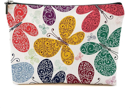 Colorful Butterfly Makeup Bag Cosmetic Bag Butterfly Gifts for Women Girls Friend Sister Daughter Butterflies Lovers Gifts Travel Organizer Zipper Pouch Graduation Birthday Friendship Gifts