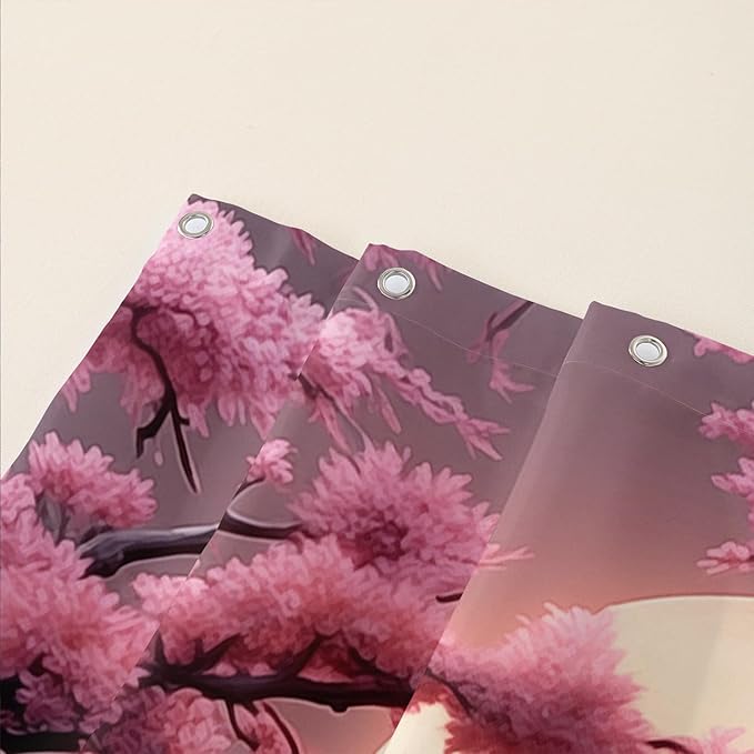 AILONEN Tiger Shower Curtains for Girls,Pink Flower White Tiger Bath Curtains for Bathroom Decor,Wild Animal Curtains Polyester Waterproof with 12 Plastic Hooks 72" W*72" H