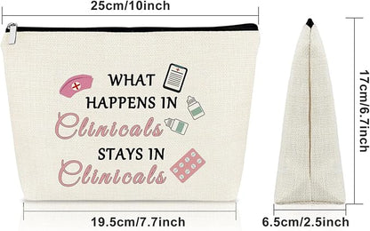 Clinical Gifts Makeup Bag Funny Clinical Nurse Instructor Appreciation Gifts from Student Clinical Research Coordinator Gifts Clinical Nurse Leader Gifts Future Clinical Psychologist Cosmetic Bag