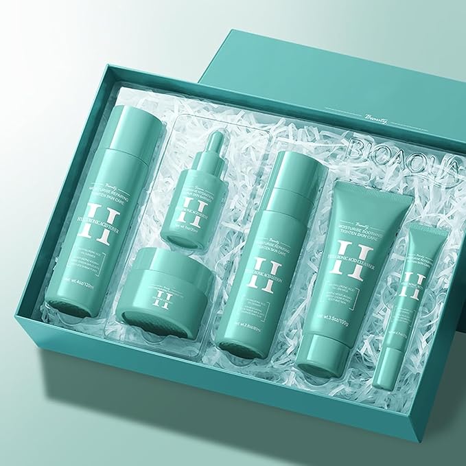 Skincare Set for Teenage Girls, 6-In-1 With Facial Cleanser, Face Serum, Cream, Eye Cream, Toner & Lotion - Basic Skincare Box, Gift for Women, Mother's Day