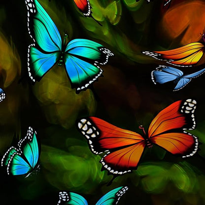 AILONEN Beautiful Butterfly Shower Curtain,Colortul Butterfly with Fog Bath Curtain for Bathroom for Girls,Boho Style Waterproof Fabric Shower Curtain Set with Hooks,60" W*72" H