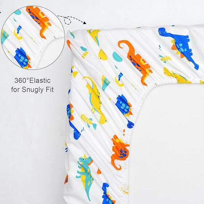 3 Pack Bassinet Sheets, Ultra Soft Breathable Comfortable Baby Sheet Set for Boys Girls Neutral, Univeral Fit for Most Cradle and Bassinet Mattress, Dinosaur