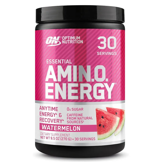Optimum Nutrition Amino Energy - Pre Workout with Green Tea, BCAA, Amino Acids, Keto Friendly, Green Coffee Extract, Energy Powder - Watermelon, 30 Servings 