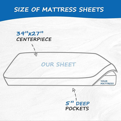 Pack n Play Sheets 2 Pack (27"x 39"x 5"), Mini Crib Sheets Set for Baby Girls Boys, Portable Playard Sheets, Ultra Soft Microfiber Pack n Play Mattress Cover Sheet, Rainbow