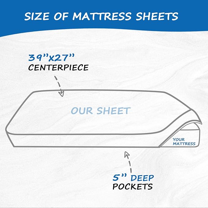 Pack and Play Sheets Fitted 2 Pack Mini Crib Sheets for Baby Boys Girls, Portable Playard Sheet, Ultra Soft Microfiber Playpen Sheets Compatible with Graco Pack N Play, Grey and Navy