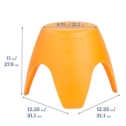 ECR4Kids Ayana Stool Set, Flexible Seating, Orange, 4-Pack