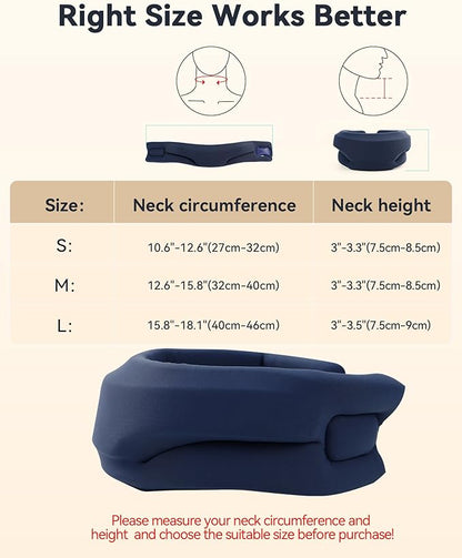 Heated Neck Brace Cervical Collar - Neck Support Brace with Heating Pad, Soft Foam Wraps Keep Vertebrae Stable and Aligned for Relief of Cervical Spine Pressure for Women & Men (S Size) Blue
