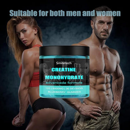 5g of Creatine Monohydrate,Creatine Gummy for Men & Women,Muscle Strength,Energy Boost,Pre-Workout Supplement,120 Gummies