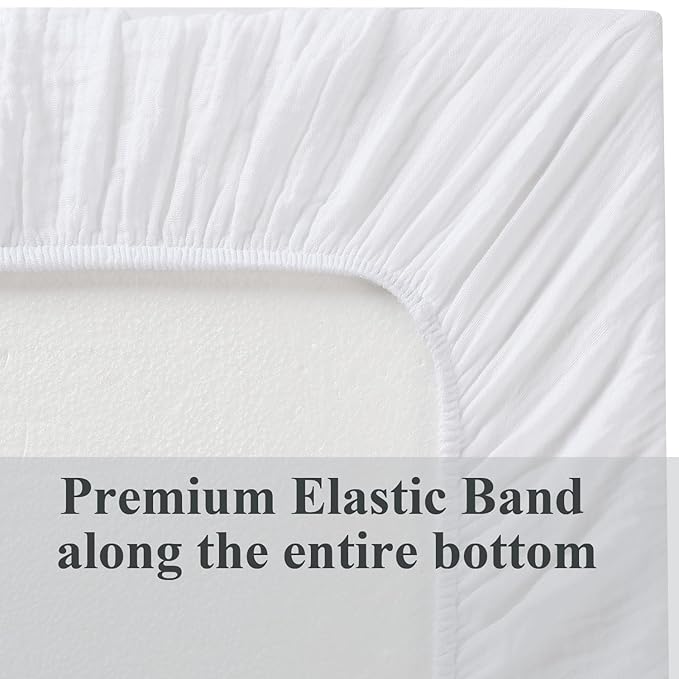 Muslin Bassinet Sheet Compatible with Baby Delight Beside Me Dreamer Bassinet, 2 Pack Cotton Stylish Boho Fitted Bassinet Sheets Super Soft for Baby White & Pink