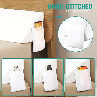 Vekkia King Bed Wedge Pillow for Headboard/Wedge Pillow Headboard/Bed Gap Filler/Headboard Pillow,Pillow Wedge for Headboard Gap Between Mattress and Headboard,Stop Loosing Your Pillows(White)