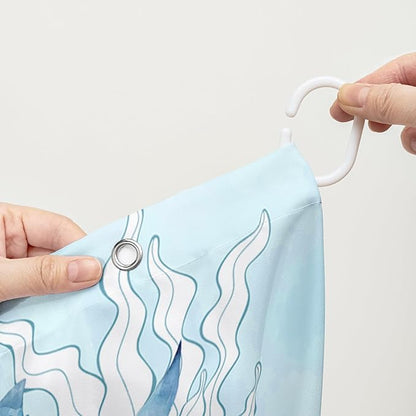 AILONEN Shark Shower Curtain for Bathroom, Cute Shark Bathroom Curtain,Blue Tie Dye Ocean Theme Bath Curtain 36" W*72" H Polyester Waterproof Children Boys Bathroom Curtain with 12 Hooks