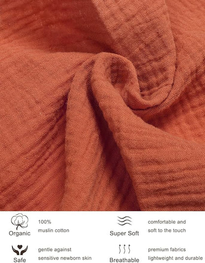Cotton Rust Bassinet Mattress Sheets, Muslin Bassinet Sheet for Rectangle, Oval, Hourglass Bassinet Mattress, Moses Basket Sheets (46B-04)