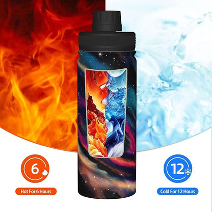 Cerburny Insulated Water Bottle Coloful Galaxy 18 oz Stainless Steel Bottles With Lid Wide Mouth Gym Sports Water Jug For Men Women Adult
