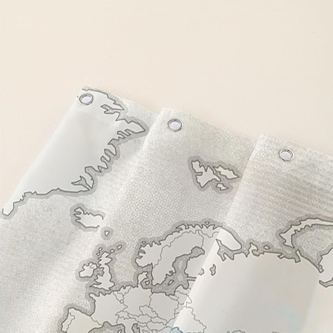 AILONEN Seahorse Shower Curtain for Bathroom,Nautical Coast Retro Map Ocean Bath Curtain 36" W*72" H,Blue Sea Animal Print Decorative Waterproof Curtain with 12 Plastic Hooks