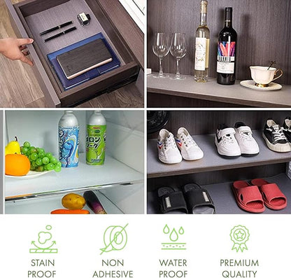 EVALAND 15.75 INCHES x 33 FEET (394 Inches) Non-Slip Shelf Liner, EVA Kitchen Liner, Non-Adhesive Liner, Smooth Shelf Liner, Durable Strong Grip Liner, Stain-Proof Shelf, Drawer, Cabinet Liner, Clear