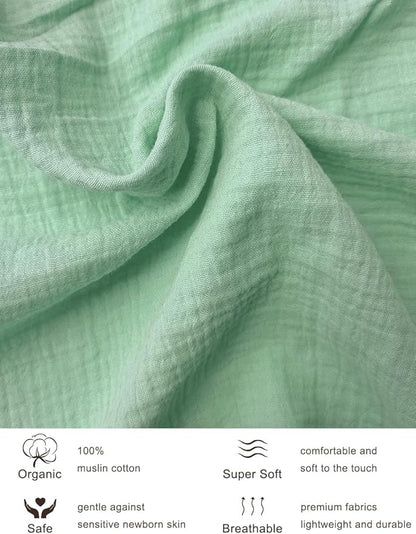 Light Green Bassinet Mattress Sheets, Muslin Bassinet Sheet 32"x16" for Rectangle, Oval, Hourglass Bassinet Mattress, Moses Basket Sheets (46B-07)