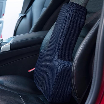 HOMBYS Lumbar Support Pillow for Office Chair-Seat Cushion for Back Support, Improved Sitting Posture and Upper/Lower Back Pain Relief for Desk Chairs, Car Seats and Airplanes (Navy Blue, 16"x12"x3")
