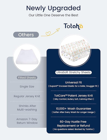 TotAha Premium Stretchy Changing Pad Cover for Baby Girl Boy, Hypoallergenic, Buttery Soft, Silky Comfort, Diaper Changing Table Cover Pad Sheets Fitted 16 x 32, 2-Pack(Farm & Pumpkin)