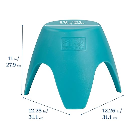 ECR4Kids Ayana Stool Set, Flexible Seating, Turquoise, 4-Pack