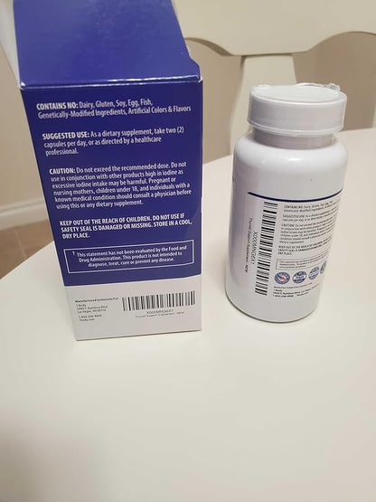 1 Body Thyroid Support Supplement with Iodine, Vitamin B12, Zinc, 60-Day Supply, 2 Pack
