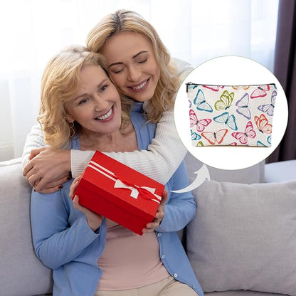 Colorful Butterfly Makeup Bag Cosmetic Bag Butterfly Gifts for Women Girls Friend Bestie Daughter Butterflies Lovers Gifts Travel Organizer Zipper Pouch Graduation Birthday Friendship Gifts