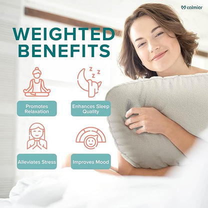 Calmier - 9 lb Sensory Weighted Pillow - Glass Bead Filled Hug Pillow - Ultra Plush Cozy Weighted Pillows for Adults and Kids - Child Sensory Pillow - Weighted Lap Pad (Tan - Fleece, 9 LBS)