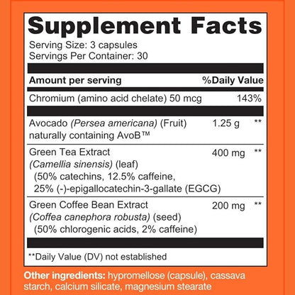 Advanced GLP-1 Weight Support | Metabolism & Appetite Control - Curb Cravings, Boost Metabolism | 90 Easy to Swallow Capsules