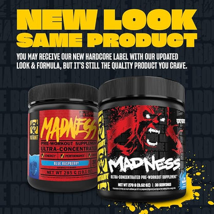 Mutant Madness | Pre Workout Powder Supplement Performance and Pump Blend Includes L-Citrulline, Beta-Alanine, Taurine, L-Tyrosine | 30 Serving | Peach Mango