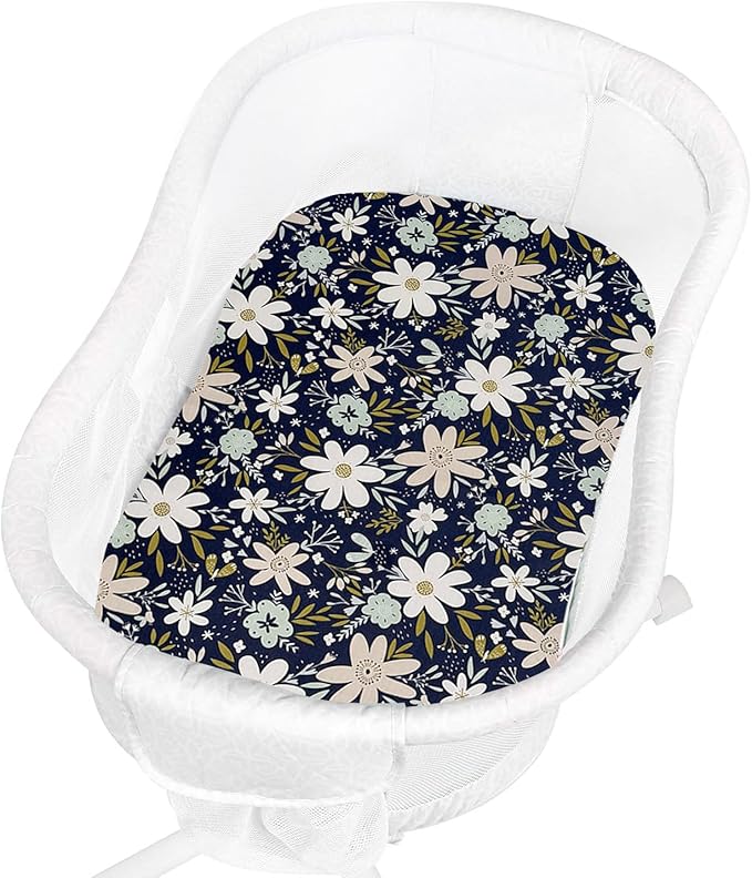Premium Cotton Bassinet Sheets, Fit for Halo Bassinest Swivel Sleeper, 2 Pack Hourglass Bassinet Mattress Sheet Set for Baby Girls, Soft Breathable Safe, Blossom