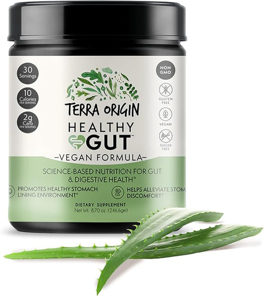 Healthy Gut Vegan Formula | with L-Glutamine and Clinically proven ingrediens | Supports gut permeability, gastrointestinal support, helps alleviate stomach discomfort and boost immunity*
