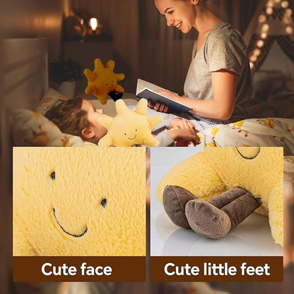 Cute Sun Plush Toy, 19" Sunshine Stuffed Animal, Smiling Fun Filled Sun Pillow, Sunshine Animal Pillow Soft Plush Toy for Children's Birthday Gift
