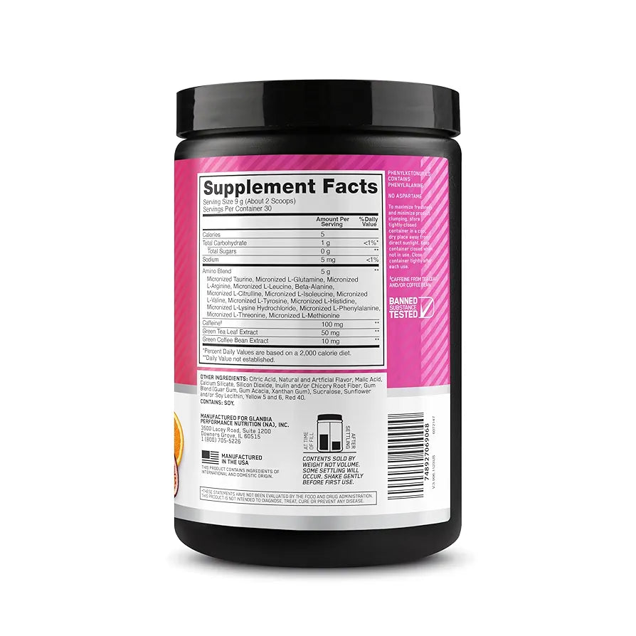 Optimum Nutrition New Flavor Amino Energy - Pre Workout with Green Tea, BCAA, Amino Acids, Keto Friendly, Green Coffee Extract, Energy Powder - Tropical Sunrise, 30 Servings 