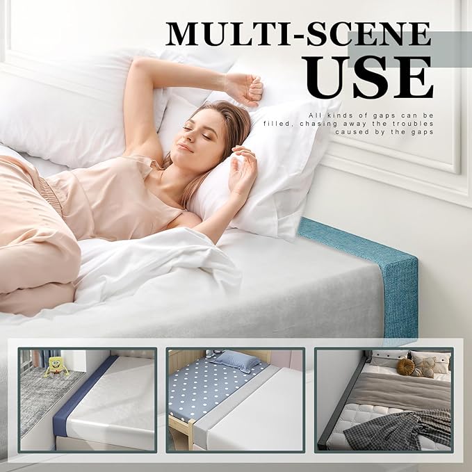 Mattress Extender, Bed Gap/Space Filler, Headboard Pillow Between Headboard and Mattress or Wall, High-Density Foam with Removable Cover（Light Grey-Twin/Twin XL-39 * 8 * 12in）