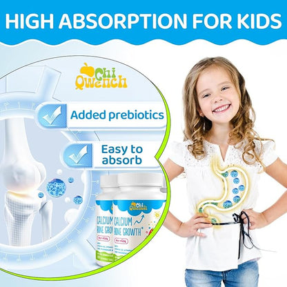 500 MG Calcium Supplement with Vitamin D3 & K2, Zinc, Magnesium & Prebiotics. Kids Vitamins for Kids' Height. Bone Strength, High Absorption, Orange Chewables, Non-GMO, Gluten Free, 60 Tabs