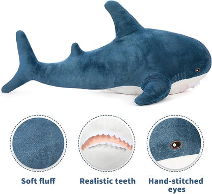 MorisMos Giant Shark Stuffed Animal Shark Plush Toys, Soft Plush Shark Hugging Pillow for Kids, 51 inch