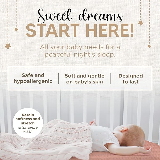 Bassinet Fitted Sheets - Compatible with Graco Travel Lite Crib, Sense2Snooze, My View 4 in 1, Dream Suite and Guava Bassinet | 100% Organic Muslin Cotton - Light Pink + Dark Pink | 30x20 (2 Pack)