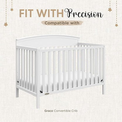 Crib Sheets 100% Organic Jersey Cotton Sheets for Boys & Girls, Fitted Sheets for Standard Crib & Toddler Mattress - Super Soft & Breathable for Cozy Comfort | White + Grey - 52"x28" (2 Pack)