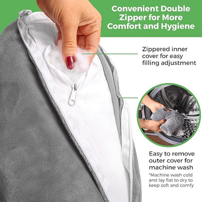 Rotator Cuff Pillow – Soft and Comfortable Shoulder Pillow for Shoulder Surgery – Ergonomic Uniquely Shaped Shoulder Pain Relief Support – Double Zipper Cover – Machine Washable