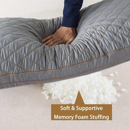 WhatsBedding Memory Foam Body Pillow for Adults, Long Body Pillow for Sleeping, Full Body Pillow for Bed - Dark Grey