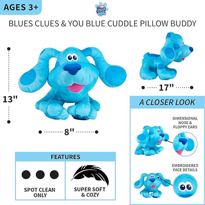 Franco Kids Bedding Super Soft Plush Cuddle Pillow Buddy, One Size, Blues Clues