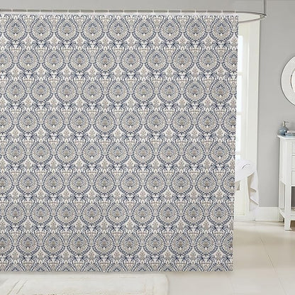 Feelyou Damask Pattern Shower Curtain 72"x84" Kids Vintage Floral Bathroom Shower Curtain Set for Boys Girls Teens Antique Victorian Baroque Bath Curtain Baroque Style Bathroom Accessories