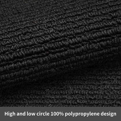 COSY HOMEER 24x35 Inch/24X60 Inch Kitchen Rug Mats Made of 100% Polypropylene Strip TPR Backing 2 Pieces Soft Kitchen Mat Specialized in Anti Slippery and Machine Washable,Black