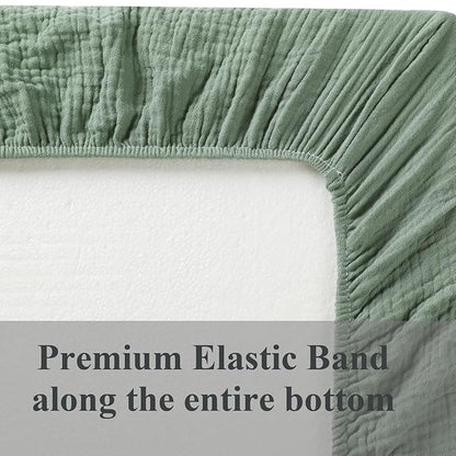 Muslin Bassinet Sheet Compatible with Mika Micky Bedside Sleeper 2 Pack Cotton Stylish Boho Fitted Bassinet Sheets Super Soft for Baby Roman Green & Botanical Leaf