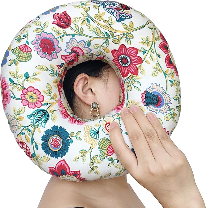 Ear Hole Piercing Pillows for Ear Pain Side Sleeping CNH Pillow Pressure Sore Pain Relief Ear Guard Lifesaver Tinnitus Support Neck Head, Sunflower