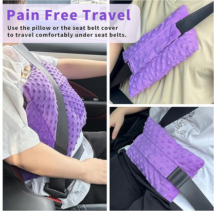 Post Mastectomy Pillow-Breast Cancer Surgery, Breast Reduction&Augmentation Patients AfterMastectomy Recovery Must Haves Breast pillow with Seatbelt Protection&shower Lanyard-Surgery Gift(Lavender)