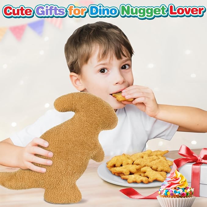 Dino Nugget Pillow, Dinosaur Chicken Nuggets Plush, Dinosaur Stuffed Animals Funny Gifts for Teen Boys Girls, Fun Pillow is Cute Dinosaur Gift for Kids (Small, Parasaurolophus)