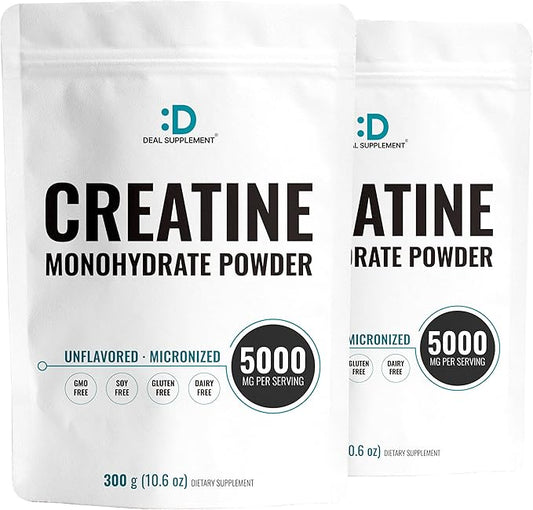 2 Pack Creatine Monohydrate Powder 600 Grams (21.2oz), Unflavored | Pure | Micronized Creatine Powder, 5000mg Per Serving, 4 Month Supply, Vegan | Keto, Non-GMO, No Filler, No Additives - 120 Servings