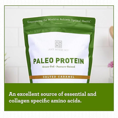 Amy Myers MD Pure Paleo Protein Powder - Clean Grass Fed Pasture Raised Protein - Hormone Free, Non-GMO, Gluten & Dairy Free - Perfect for Keto and Paleo - Salted Caramel - 29.31 oz (831 g)