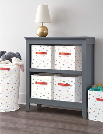iDesign Arrow Fabric Storage Cube Bin, Medium Basket Container with Dual Side Handles for Closet, Bedroom, Toys, Nursery - Multicolored