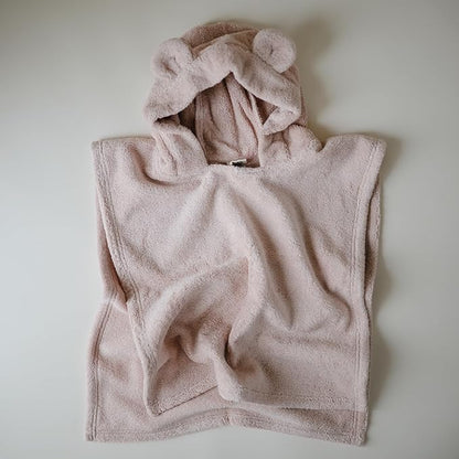 mushie Poncho Towel for Toddlers and Kids (Blush) | Organic Terry Cotton | Ages 1-3 Years